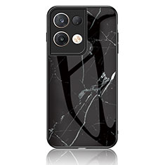 Funda Bumper Silicona Gel Espejo Patron de Moda Carcasa para Oppo Reno8 Pro 5G Negro