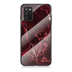 Funda Bumper Silicona Gel Espejo Patron de Moda Carcasa para Samsung Galaxy A03s Rojo