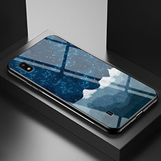Funda Bumper Silicona Gel Espejo Patron de Moda Carcasa para Samsung Galaxy A10 Azul