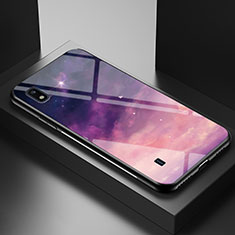 Funda Bumper Silicona Gel Espejo Patron de Moda Carcasa para Samsung Galaxy A10 Morado