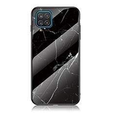Funda Bumper Silicona Gel Espejo Patron de Moda Carcasa para Samsung Galaxy A12 Nacho Negro