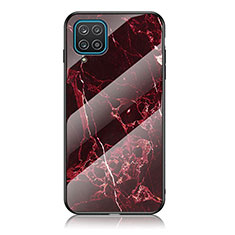 Funda Bumper Silicona Gel Espejo Patron de Moda Carcasa para Samsung Galaxy A12 Nacho Rojo