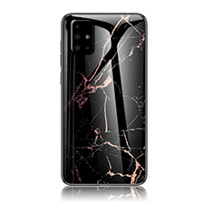 Funda Bumper Silicona Gel Espejo Patron de Moda Carcasa para Samsung Galaxy A51 5G Oro y Negro