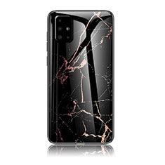 Funda Bumper Silicona Gel Espejo Patron de Moda Carcasa para Samsung Galaxy A71 5G Oro y Negro