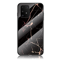 Funda Bumper Silicona Gel Espejo Patron de Moda Carcasa para Samsung Galaxy A91 Oro y Negro