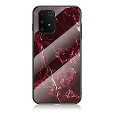 Funda Bumper Silicona Gel Espejo Patron de Moda Carcasa para Samsung Galaxy A91 Rojo