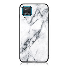 Funda Bumper Silicona Gel Espejo Patron de Moda Carcasa para Samsung Galaxy F12 Blanco