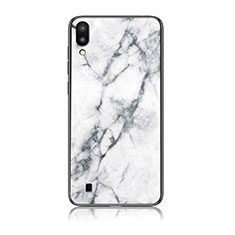 Funda Bumper Silicona Gel Espejo Patron de Moda Carcasa para Samsung Galaxy M10 Blanco