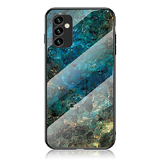 Funda Bumper Silicona Gel Espejo Patron de Moda Carcasa para Samsung Galaxy M23 5G Azul