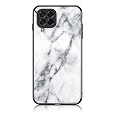 Funda Bumper Silicona Gel Espejo Patron de Moda Carcasa para Samsung Galaxy M33 5G Blanco