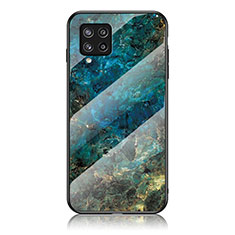 Funda Bumper Silicona Gel Espejo Patron de Moda Carcasa para Samsung Galaxy M42 5G Azul