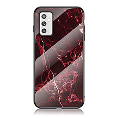 Funda Bumper Silicona Gel Espejo Patron de Moda Carcasa para Samsung Galaxy M52 5G Rojo