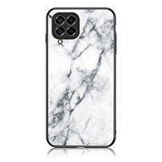 Funda Bumper Silicona Gel Espejo Patron de Moda Carcasa para Samsung Galaxy M53 5G Blanco