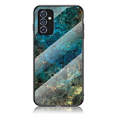 Funda Bumper Silicona Gel Espejo Patron de Moda Carcasa para Samsung Galaxy Quantum2 5G Azul