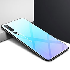 Funda Bumper Silicona Gel Espejo Patron de Moda Carcasa para Xiaomi Mi 10 Azul Cielo