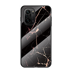 Funda Bumper Silicona Gel Espejo Patron de Moda Carcasa para Xiaomi Mi 11X Pro 5G Oro y Negro