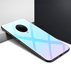 Funda Bumper Silicona Gel Espejo Patron de Moda Carcasa para Xiaomi Poco F2 Pro Azul Cielo