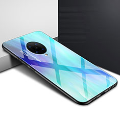 Funda Bumper Silicona Gel Espejo Patron de Moda Carcasa para Xiaomi Poco F2 Pro Cian