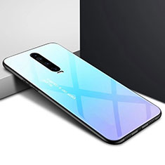 Funda Bumper Silicona Gel Espejo Patron de Moda Carcasa para Xiaomi Redmi K30 5G Azul Cielo