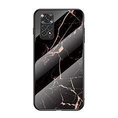 Funda Bumper Silicona Gel Espejo Patron de Moda Carcasa para Xiaomi Redmi Note 11 4G (2022) Oro y Negro