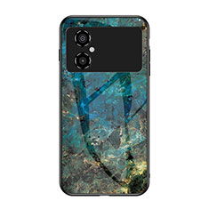 Funda Bumper Silicona Gel Espejo Patron de Moda Carcasa para Xiaomi Redmi Note 11R 5G Azul