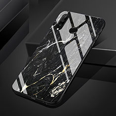 Funda Bumper Silicona Gel Espejo Patron de Moda Carcasa S01 para Huawei Nova 4e Gris Oscuro