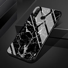 Funda Bumper Silicona Gel Espejo Patron de Moda Carcasa S01 para Huawei Nova 4e Negro