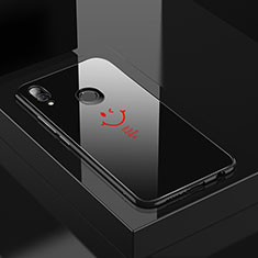 Funda Bumper Silicona Gel Espejo Patron de Moda Carcasa S01 para Huawei P20 Lite Rojo y Negro