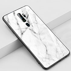 Funda Bumper Silicona Gel Espejo Patron de Moda Carcasa S01 para Oppo A11 Blanco