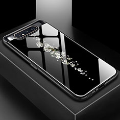Funda Bumper Silicona Gel Espejo Patron de Moda Carcasa S01 para Samsung Galaxy A90 4G Negro
