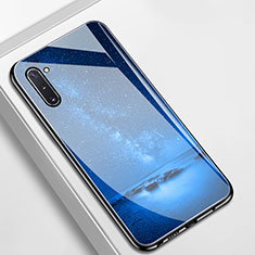 Funda Bumper Silicona Gel Espejo Patron de Moda Carcasa S01 para Samsung Galaxy Note 10 5G Azul
