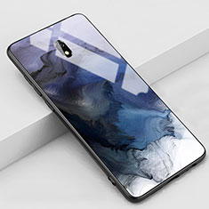 Funda Bumper Silicona Gel Espejo Patron de Moda Carcasa S01 para Xiaomi Redmi 8A Azul