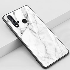 Funda Bumper Silicona Gel Espejo Patron de Moda Carcasa S02 para Huawei Nova 5i Blanco