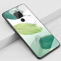 Funda Bumper Silicona Gel Espejo Patron de Moda Carcasa S02 para Huawei Nova 5i Pro Verde