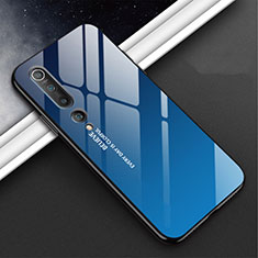 Funda Bumper Silicona Gel Espejo Patron de Moda Carcasa S02 para Xiaomi Mi 10 Azul