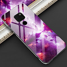 Funda Bumper Silicona Gel Espejo Patron de Moda Carcasa Z01 para Huawei Mate 20 Morado