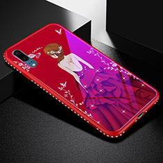 Funda Bumper Silicona Gel Espejo Vestido de Novia Carcasa para Huawei P20 Rojo