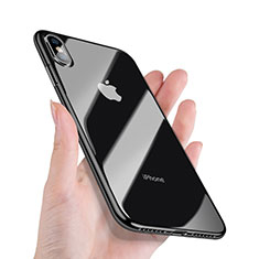 Funda Bumper Silicona Transparente Espejo 360 Grados C02 para Apple iPhone X Negro