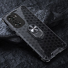 Funda Bumper Silicona Transparente Espejo 360 Grados con Magnetico Anillo de dedo Soporte AM1 para Xiaomi Mi 11X 5G Negro