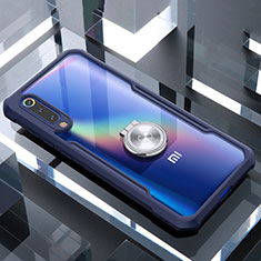 Funda Bumper Silicona Transparente Espejo 360 Grados con Magnetico Anillo de dedo Soporte para Xiaomi Mi 9 Pro 5G Azul
