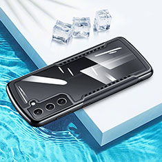 Funda Bumper Silicona Transparente Espejo 360 Grados para Samsung Galaxy S21 5G Negro