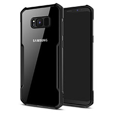 Funda Bumper Silicona Transparente Espejo 360 Grados T03 para Samsung Galaxy S8 Plus Negro