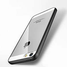Funda Bumper Silicona Transparente Espejo para Apple iPhone SE Negro