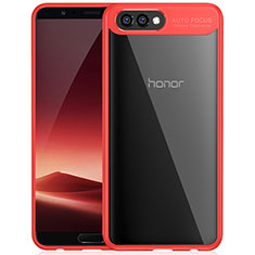 Funda Bumper Silicona Transparente Espejo para Huawei Honor View 10 Rojo