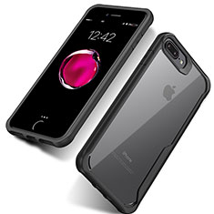 Funda Bumper Silicona Transparente Gel F01 para Apple iPhone 8 Plus Negro