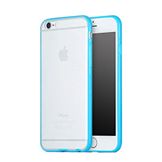 Funda Bumper Silicona Transparente Mate para Apple iPhone 6 Azul