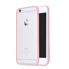 Funda Bumper Silicona Transparente Mate para Apple iPhone 6 Plus Rosa