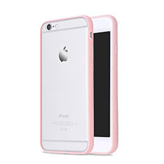 Funda Bumper Silicona Transparente Mate para Apple iPhone 6 Rosa