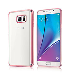 Funda Bumper Silicona Transparente Mate para Samsung Galaxy Note 5 N9200 N920 N920F Rosa