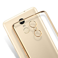 Funda Bumper Silicona Transparente Mate para Xiaomi Redmi Note 3 Pro Oro